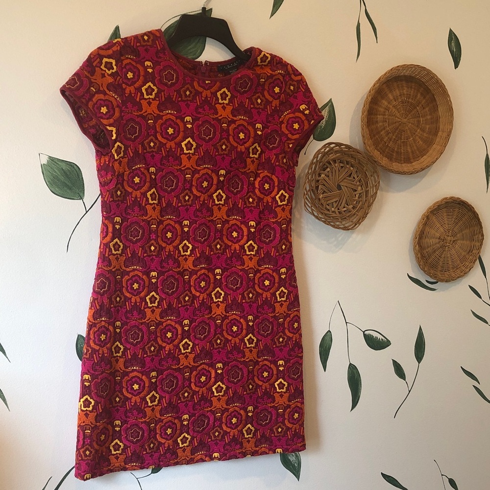 Laundry By Shelli Segal Pink and Orange Floral Mini Dress
